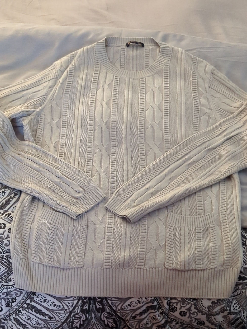 Brooks Brothers taupe Cable Knit Crewneck Sweater For Women
